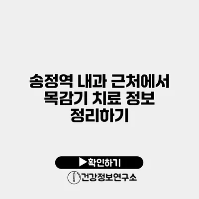 송정역 내과 근처에서 목감기 치료 정보 정리하기