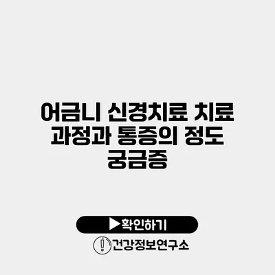 어금니 신경치료 치료 과정과 통증의 정도 궁금증
