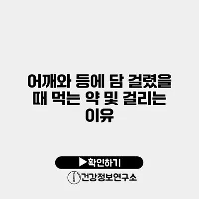 어깨와 등에 담 걸렸을 때 먹는 약 및 걸리는 이유