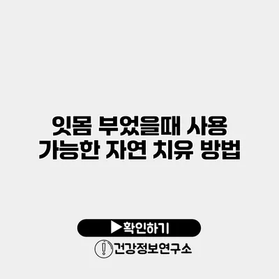 잇몸 부었을때 사용 가능한 자연 치유 방법