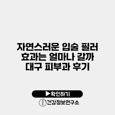 자연스러운 입술 필러 효과는 얼마나 갈까? 대구 피부과 후기