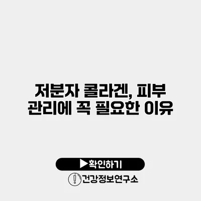 저분자 콜라겐, 피부 관리에 꼭 필요한 이유