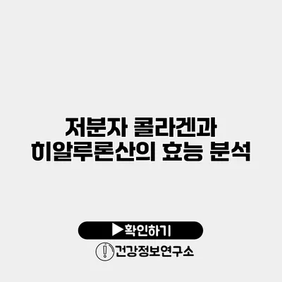 저분자 콜라겐과 히알루론산의 효능 분석