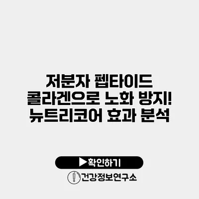 저분자 펩타이드 콜라겐으로 노화 방지! 뉴트리코어 효과 분석