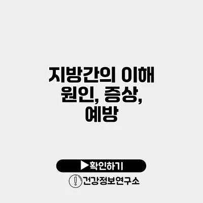 지방간의 이해 원인, 증상, 예방