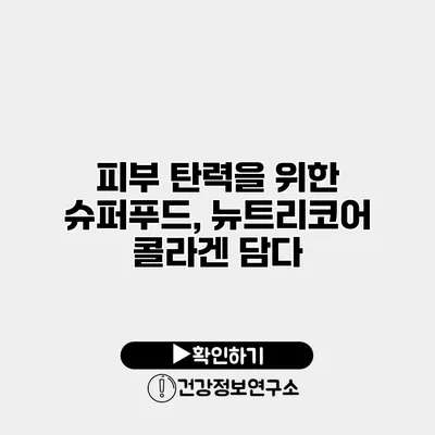 피부 탄력을 위한 슈퍼푸드, 뉴트리코어 콜라겐 담다