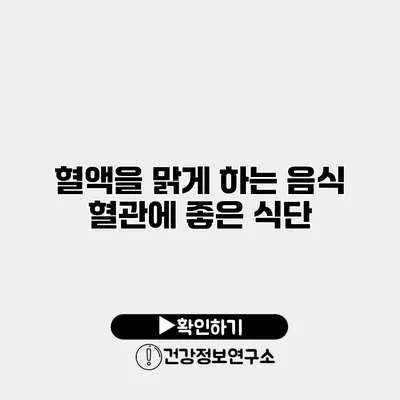 혈액을 맑게 하는 음식 혈관에 좋은 식단