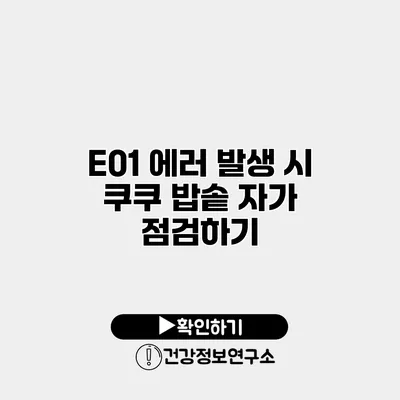 E01 에러 발생 시 쿠쿠 밥솥 자가 점검하기