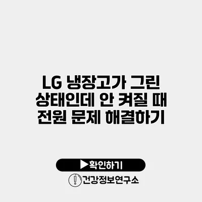 LG 냉장고가 그린 상태인데 안 켜질 때 전원 문제 해결하기