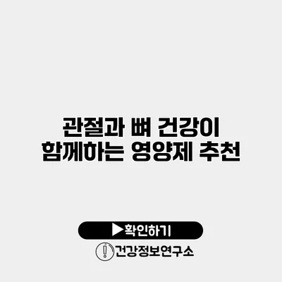 관절과 뼈 건강이 함께하는 영양제 추천