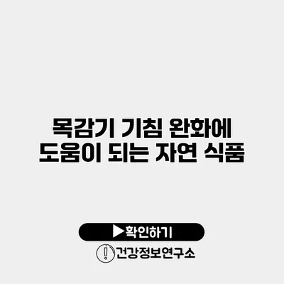 목감기 기침 완화에 도움이 되는 자연 식품