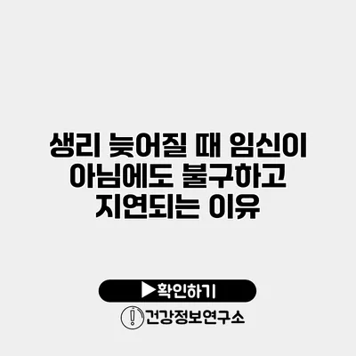 생리 늦어질 때 임신이 아님에도 불구하고 지연되는 이유