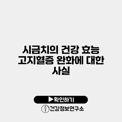 시금치의 건강 효능 고지혈증 완화에 대한 사실