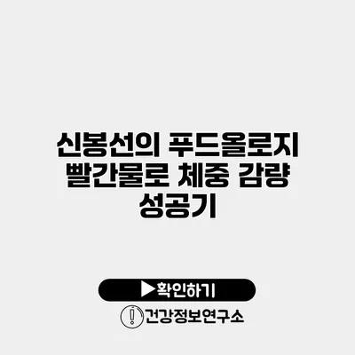 신봉선의 푸드올로지 빨간물로 체중 감량 성공기