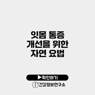잇몸 통증 개선을 위한 자연 요법