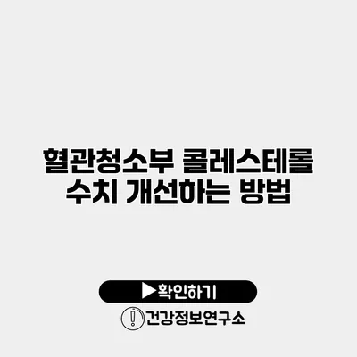 혈관청소부 콜레스테롤 수치 개선하는 방법